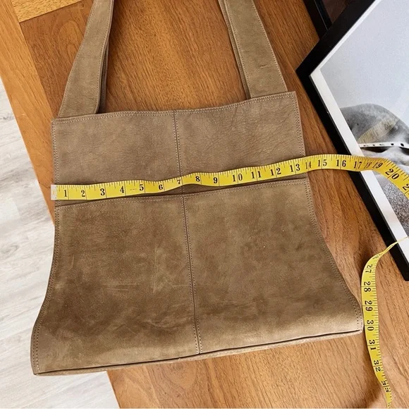 SOLD ❌ GENUINE LEATHER SUEDE LJS SHOULDER TOTE BAG #0312 - Picture 9 of 10